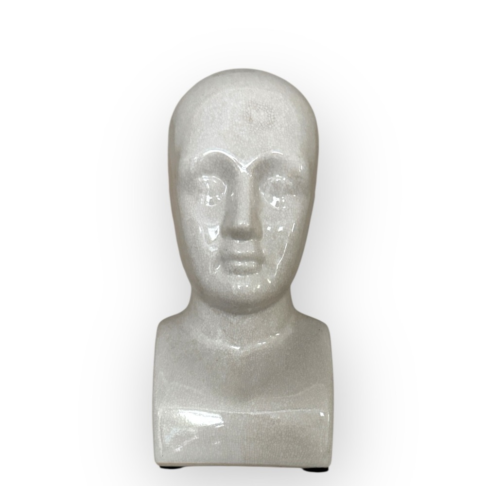 Ceramic Phrenology Head, Art Sculpture, just under 1’ tall